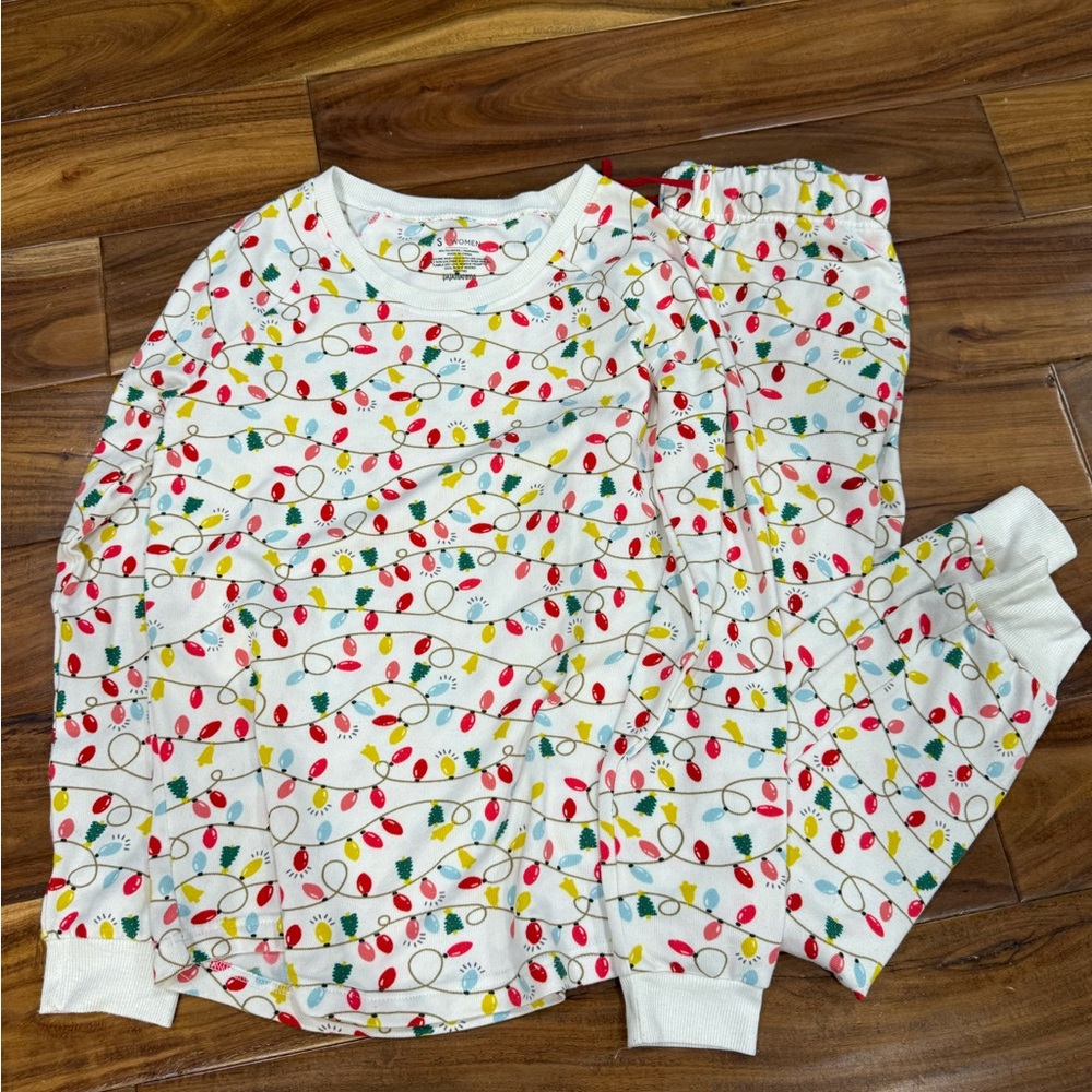 Colorful Holiday Lights Pajama Set